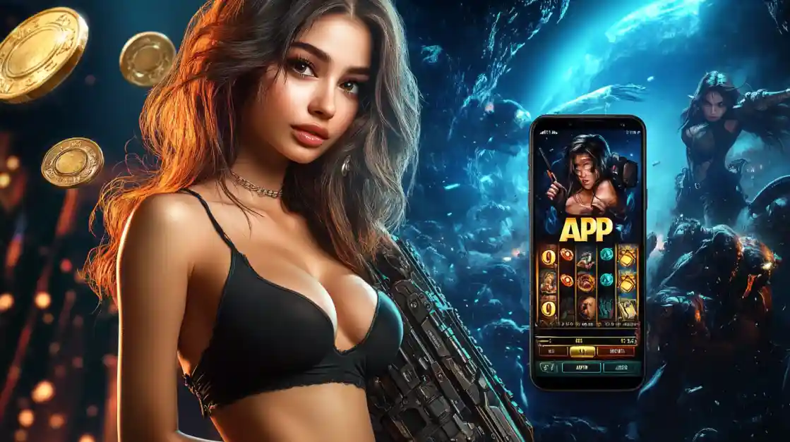 একজন সাহসী নারী bd3333 মোবাইল গেমিং অ্যাপ ব্যবহার করছেন, যা অ্যাকশনভিত্তিক গেমের অনুভূতি প্রকাশ করে।